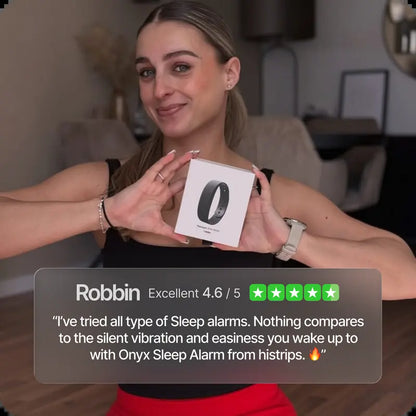 Onyx Silent Vibration Wrist-Worn Device - Portable Alarm Clock for Heavy Sleepers, Partner-Disturbance-Free, 2 Intensity Levels, up to 3 Alarms, 14+ Day Rechargeable Battery, Portable Alarm Clocks