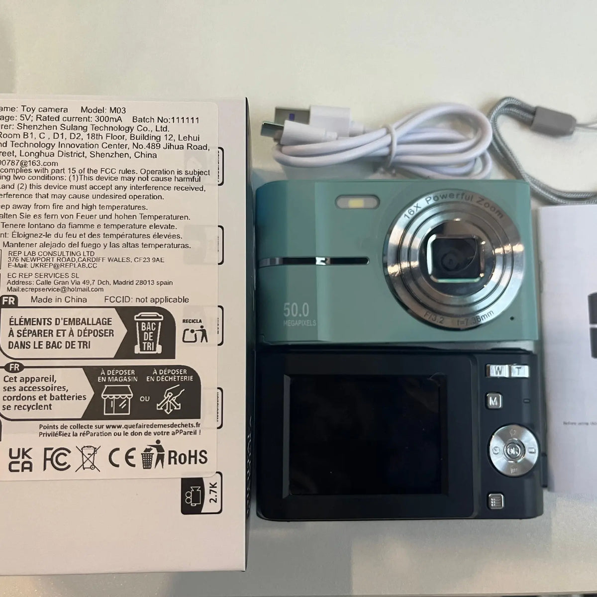 FHD 1080P Digital Camera with SD Card, 16X Digital Zoom Camera, Compact Portable Mini Camera for Teenagers Students Boys Girls, Point and Shoot Camera for Gifts, Tech Gadgets, Gift, Including Chargeable Battery, No Adapter