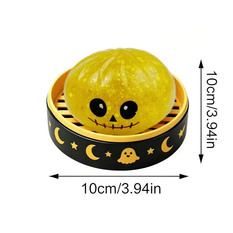 Halloween Cute Scary Ghost Maruko Mochi Squishy Toy Set - Soft Stretchy Squeeze Stress Relief Fidgets, Mini Portable Kids Sensory Item, Party Treat Bag Filler & Unique Gift