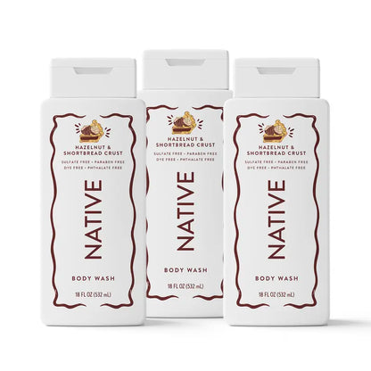 NATIVE Body Wash Discovery Trio – 3-Pack, 18 Oz, Sulfate-Free, Paraben-Free, Dye-Free, Rich Lather, Gentle Cleanse, 24HR Freshness