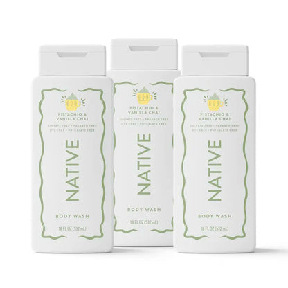 NATIVE Body Wash Discovery Trio – 3-Pack, 18 Oz, Sulfate-Free, Paraben-Free, Dye-Free, Rich Lather, Gentle Cleanse, 24HR Freshness