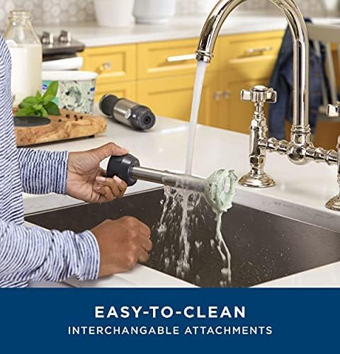GE Immersion Blender | Handheld Blender for Shakes, Smoothies, Baby Food & More | Includes Whisk & Blending Jar | 2-Speed | Interchangeable Attachment for Easy Clean | 500 Watts | Stainless Steel