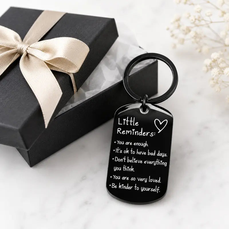 Women'S Minimalist Lightweight "You Are Enough" Slogan Keychain - Unisex Fashion Accessory, Daily Wear Item, Womens Gifts for Friends