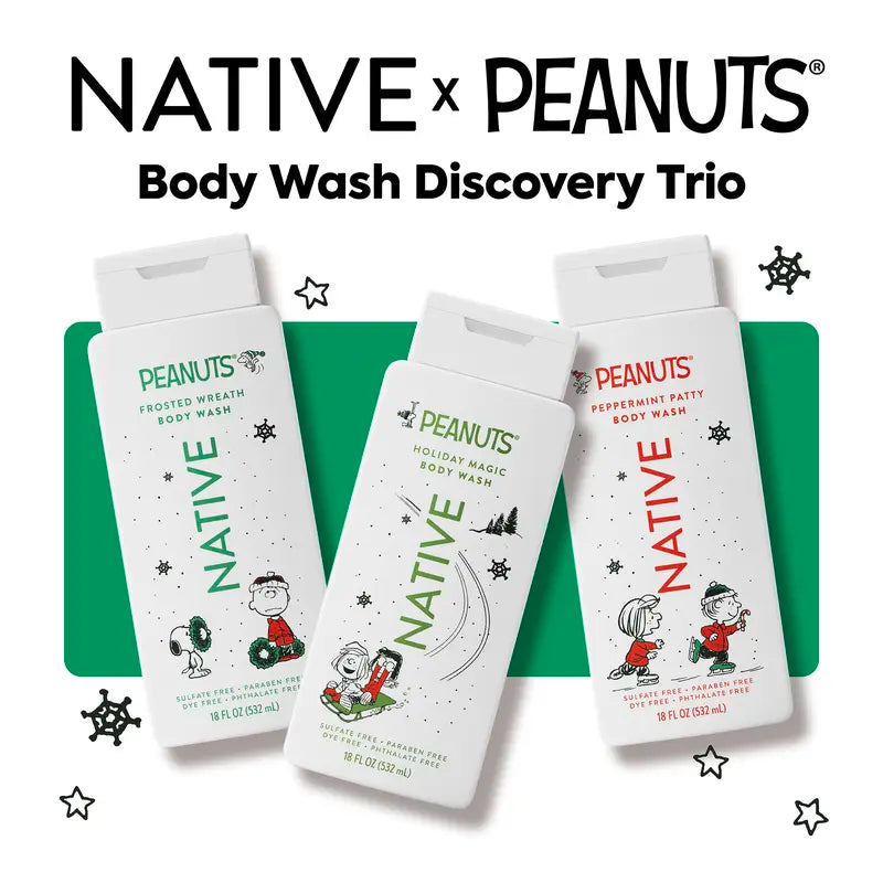 NATIVE Body Wash Discovery Trio – 3-Pack, 18 Oz, Sulfate-Free, Paraben-Free, Dye-Free, Rich Lather, Gentle Cleanse, 24HR Freshness