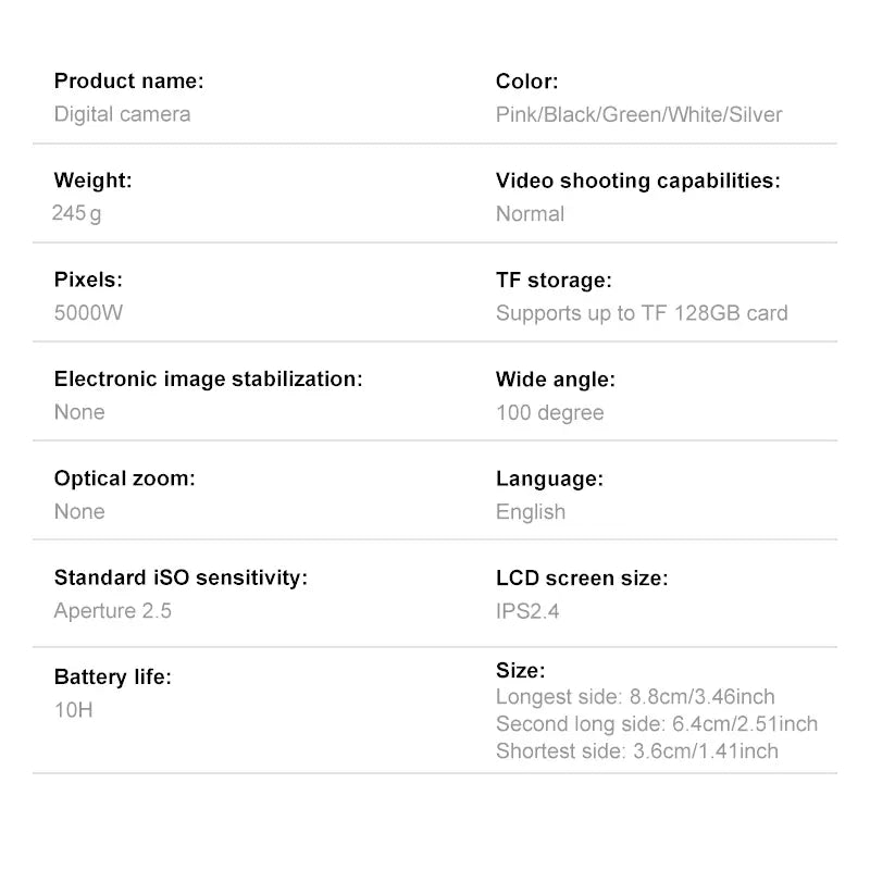 FHD 1080P Digital Camera with SD Card, 16X Digital Zoom Camera, Compact Portable Mini Camera for Teenagers Students Boys Girls, Point and Shoot Camera for Gifts, Tech Gadgets, Gift, Including Chargeable Battery, No Adapter