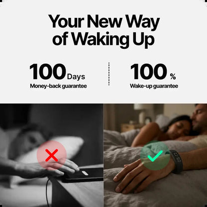 Onyx Silent Vibration Wrist-Worn Device - Portable Alarm Clock for Heavy Sleepers, Partner-Disturbance-Free, 2 Intensity Levels, up to 3 Alarms, 14+ Day Rechargeable Battery, Portable Alarm Clocks