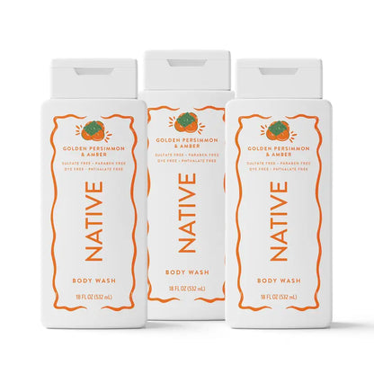 NATIVE Body Wash Discovery Trio – 3-Pack, 18 Oz, Sulfate-Free, Paraben-Free, Dye-Free, Rich Lather, Gentle Cleanse, 24HR Freshness