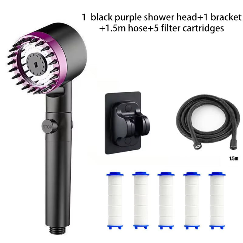 Shower Filter Four Modes Bathroom Accessories Head Massage Showerhead Replete for Shower Heads Knobs Showers Parts Fixture Home